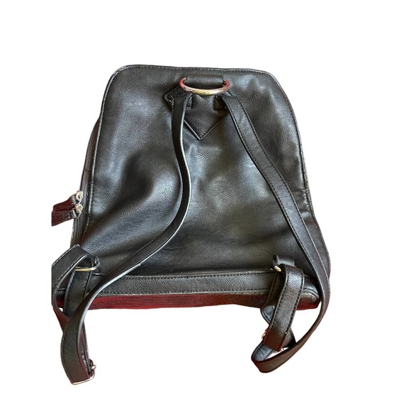 Kenneth Cole Leather Backpack Adjustable Strap Zip Pocket One Size Black - Picture 3 of 11